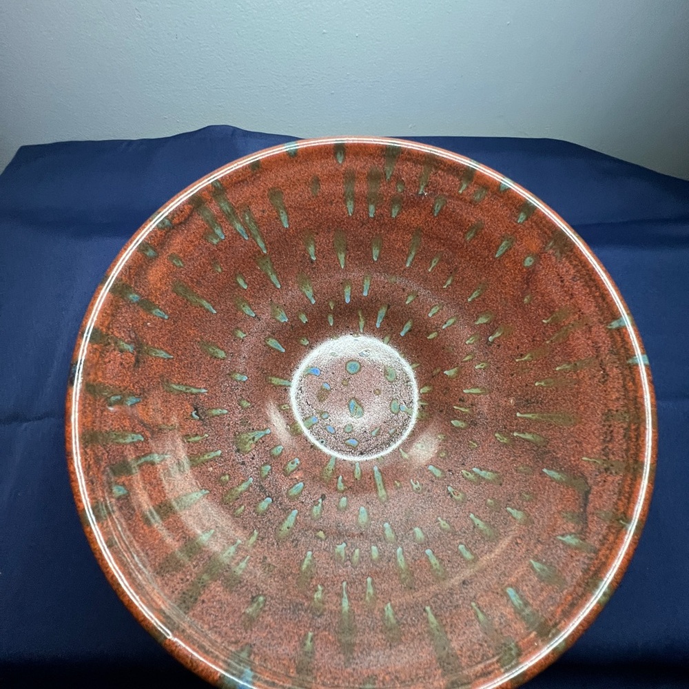 Handcrafted Vintage Ceramic Bowl with Unique Pattern #118